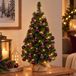 Merkloos / Sans marque Billiet - Vanlaere Mini kerstboom 75 cm - inclusief 40 kerstballen aubergine paars - kunststof