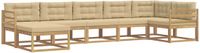 vidaXL - Buiten - bank - set - 7 - st - Wit - en - Beige