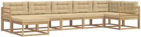 vidaXL - Salon d'extérieur - 7 pièces - Blanc et Beige