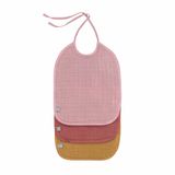 Lässig Muslin/Terry Medium Bib Rose (3 pcs)