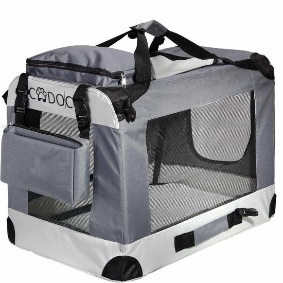 Cadoca Hondentransportbox opvouwbaar - maat M - Grijs