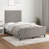 vidaXL Cadre de lit 120x190 cm gris clair velours