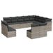 vidaXL 12-delige Loungeset met Kussens, Polyrattan, Lichtgrijs