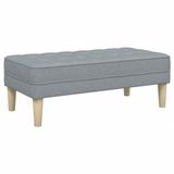 vidaXL Bank met kussen Lichtgrijs 113 x 57 x 39 cm Stof