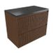 Saniclass Badkamermeubelset - 80x45x63cm - Noche basalten wastafelblad gepolijst (zwart) - 1 kraangat - 2 lades - mat walnut pure (hout)