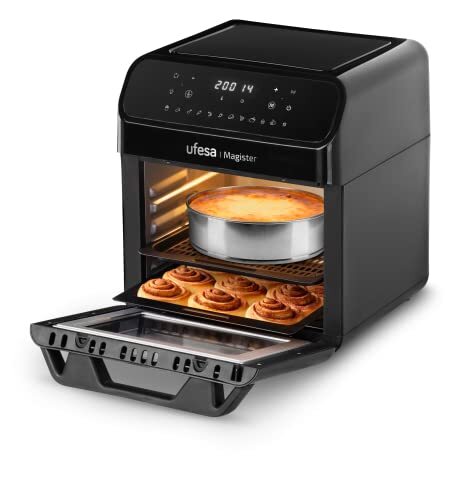 UFESA Magister Air fryer, Hete Lucht friteuse zonder olie, 12L, 12 Kookprogramma's, 1850W, Touch-paneel, Incl. 6 Accessoires, Instelbare tijd, Anti-baklaag, BPA en PFOA vrij