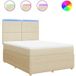 Maison Exclusive - Lit boxspring avec matelas, couleur crème, 140x200 cm, rembourré