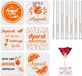 Aperol Spritz coffret cadeau, 12 pièces, comprenant : pailles Aperol, verre, chiffon Aperol blanc, sous-verre.