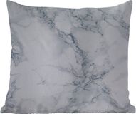 PillowMonkey Buitenkussen Weerbestendig - Marmer - Gijs - Wit - 50x50 cm