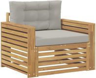 vidaXL Tuinbank Polyester Wit en lichtgrijs