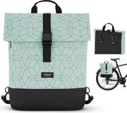 LARKSON Tammo Bike Mint Patroon 2-in-1 Fietstas, Rugzak & Bagagedragertas Achter, 19L