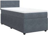 vidaXL Boxspring met matras fluweel donkergrijs 90x200 cm