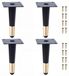 Omgoods - Set van 4 Conische Meubelpoten van Metaal voor Sofa en Tafel