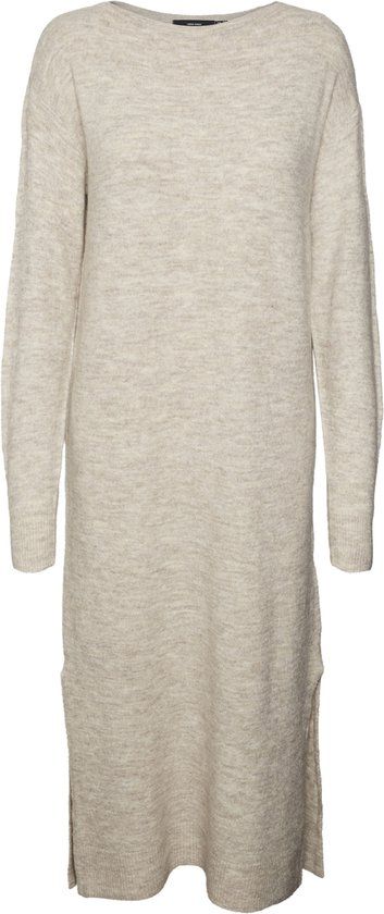 VERO MODA VMLEFILE LS BOATNECK CALF DRESS NOOS Dames Jurk - Birch - XS