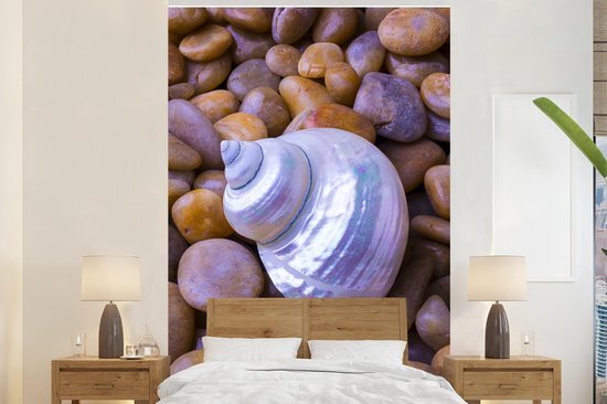 Nr1Wallpaper Behang - Fotobehang Schelp - Stenen - Kiezelstenen - Breedte 145 cm x hoogte 220 cm