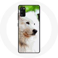 Maniacase Etui voor Samsung Galaxy A41 Samojeed Hond Wit