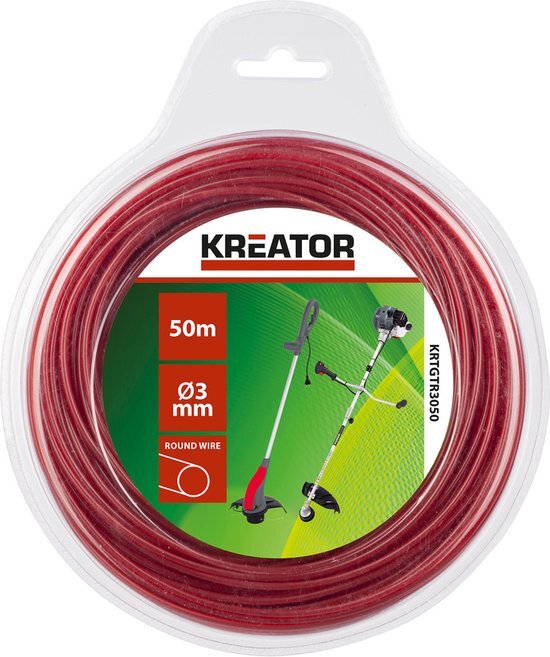 Kreator KRTGTT3050 trimmerdraad â€“ gedraaid â€“ 50 m lengte â€“ 3mm diameter