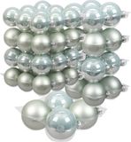 Merkloos / Sans marque Othmar Decorations Bv 60x stuks glazen kerstballen mintgroen (oyster grey) 6, 8 en 10 cm mat/glans
