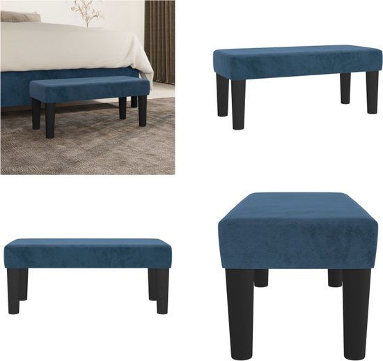 vidaXL Bankje 70x30x30 cm fluweel donkerblauw