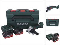 Metabo W 18 L BL 9-125 accu haakse slijper 18 V 125 mm borstelloos + 2x accu 10,0 Ah + oplader + metaBOX