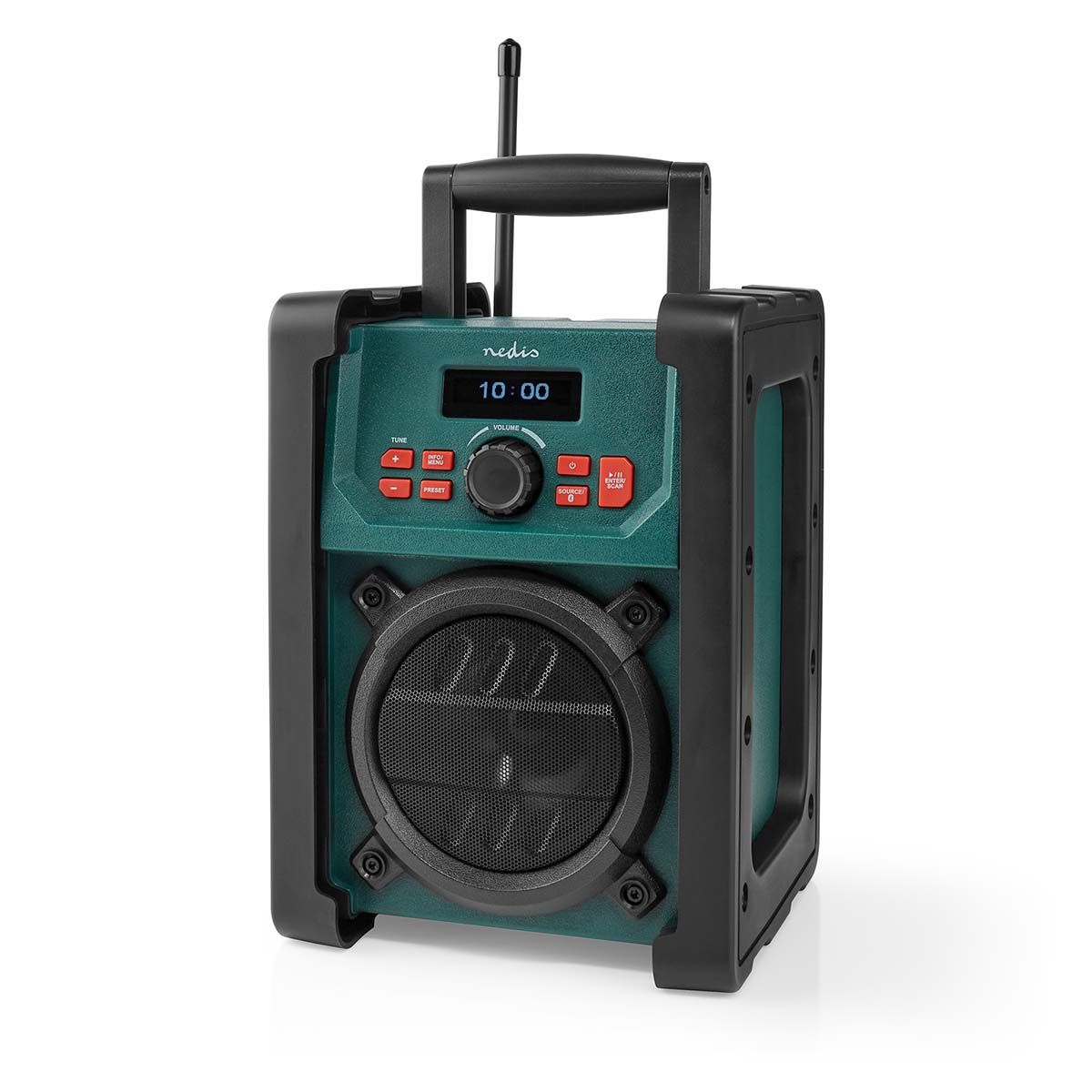 Nedis RDDB3100GN - Draagbare DAB+ Radio - Bluetooth - Zwart/Groen - IP65