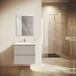 Saniclass Prime Blend Badkamermeubelset - 60x55x46cm - 1 rechthoekige keramische wasbak wit - 1 kraangat - 2 lades - rechthoekige spiegel - mat cotton (beige)
