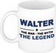 Bellatio Decorations Naam cadeau Walter - The man, The myth the legend koffie mok / beker 300 ml - Donkerblauw
