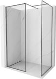 Mexen Kioto-F paroi de douche Walk-in avec cadre 125 x 100 cm, transparent 8 mm, gris canon brossé
