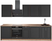 Vicco Complete keukeneenheid Fame-Line, Anthrazit-Gold Landhaus/Goudkleurig Eiken, 280 cm zonder werkblad