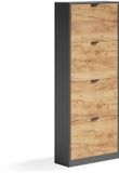 Vicco Schoenklaprek Gizmo, Goudkleurig Eiken/Antraciet, 59 x 146.6 cm met 4 compartimenten