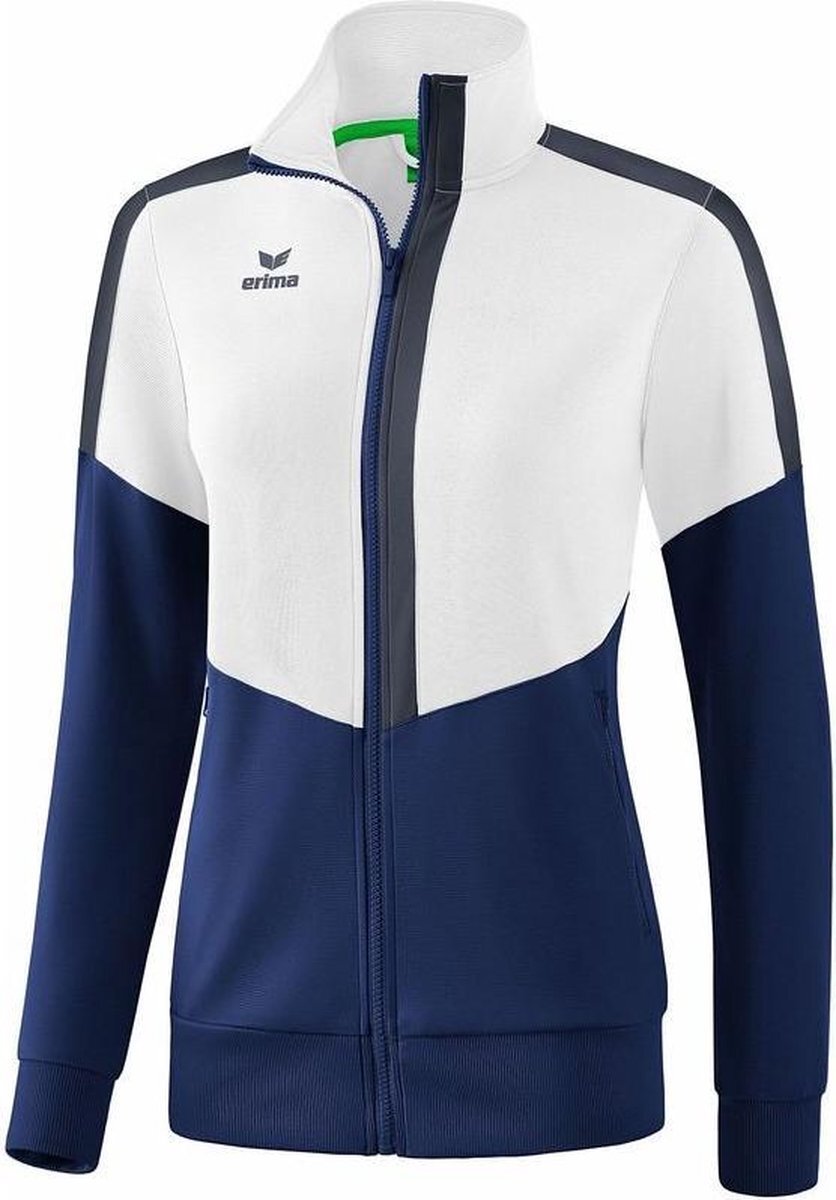 Erima Squad Trainingsjack Dames Wit- New Navy-Slate Grijs Maat 38