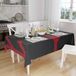 Bonamaison Tafelkleed, Anti-Mold, Sneldrogend, Waterdicht, 100% Polyester Tafellaken, rood Zwart, 140 x 160 Cm