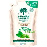 L'arbre vert Wellness navulverpakking voor voorhandcrème, biologisch basilicum, met voordelen van aloë vera, bio-munt/basilicum-extract, 6 stuks