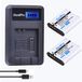 DuraPro LI-90B, LI-92B Batterie + LCD USB Chargeur pour Olympus Tough TG-5, TG-Tracker, SH-1, SH-2, SP-100 IHS, Tough TG-1 iHS, Tough TG-2 iHS, Tough TG-3, Tough TG-4, SH50 iHS, SH60, XZ-2 iHS Appareil photo