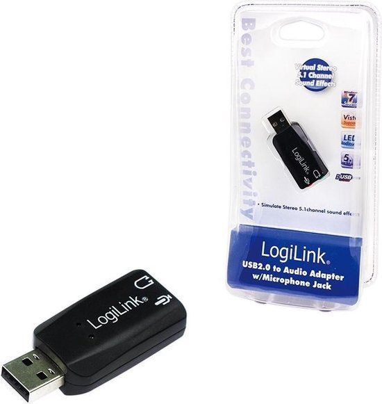 Logilink UA0053 USB 5.1 Geluidskaart Zwart