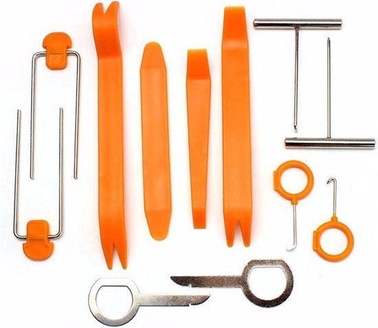 LOUZIR Auto interieur demontage gereedschap set - 12-delige - Oranje