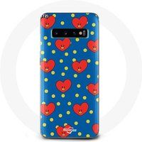 Maniacase Hoesje voor Samsung Galaxy S10 BTS Bangtan Boys BT21 TATA van V Blauwe Achtergrond