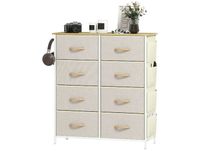 HOMCOM commode en tissu, intissé, 86x30x94,5 cm, beige