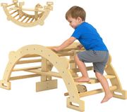 Aiyaplay Kinderklimmer - Klimrek - Hout - Natuurhout - 110x52x45 cm