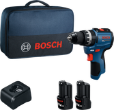 Bosch Blauw GSB 12V-31 Accu klopboorschroefmachine 12V | 2x GBA 12V 2,0Ah + GAL 12V-20 | In tas - 06019S6102