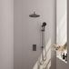 Brauer Gunmetal Carving Thermostatische Regendoucheset Inbouw - Hoofddouche 30 cm - Gebogen Wandarm - 3 Weg - Handdouche 3 Standen - Doucheslang - Geintegreerde Glijstang - Gunmetal