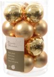 Decoris Kaemingk Kerstballen set 16-delig | glas | lichtgoud | 3,5cm
