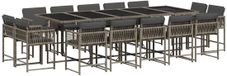 vidaXL 15-delige Tuinset met kussens, poly rattan, grijs
