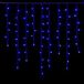 IXTRIMA Lichtgordijn met 120 leds, 3 m, blauw licht, witte kabel, IP65, verlengbaar, met hangende draden in afwisselende lengtes (30-70-40-60 cm) voor watervaleffect