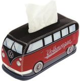 BRISA VW Collection - Volkswagen neopreen cosmetische servetdispenser - papieren zakdoekjes - tissuebox voor in de badkamer in T1 Bulli Bus-design (zwart)