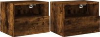 vidaXL Tv-wandmeubels 2 st 40x30x30 cm bewerkt hout gerookt eikenkleur
