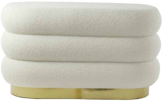 Light & Living Poef Lyall - Crème - 80x40x45cm