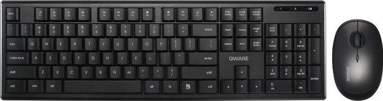 Qware Office Draadloze Desktopset - Toetsenbord & Muis - Zwart - QWERTY (US)