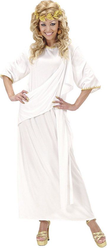Toga Kostuum Unisex - Maat M - Wit - Griekse en Romeinse Oudheid - Carnaval