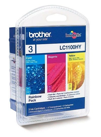 Brother LC-1100HYRBWBP - Multipack - 3 stuks - Cyaan, Magenta, Geel